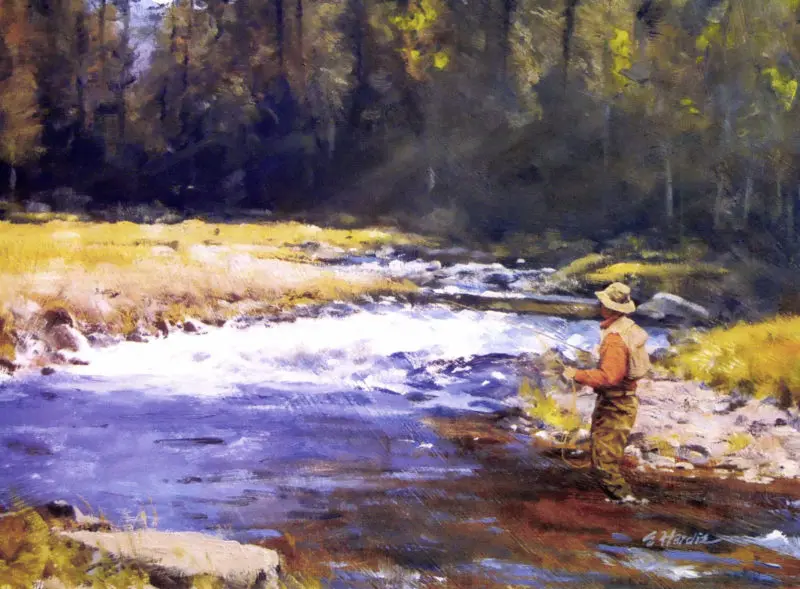 fishing painting by Eldridge Hardie