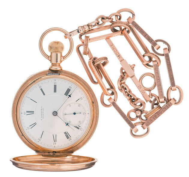 Lawton's gold pocket watch, complete with the names of his troops on the chain's links.