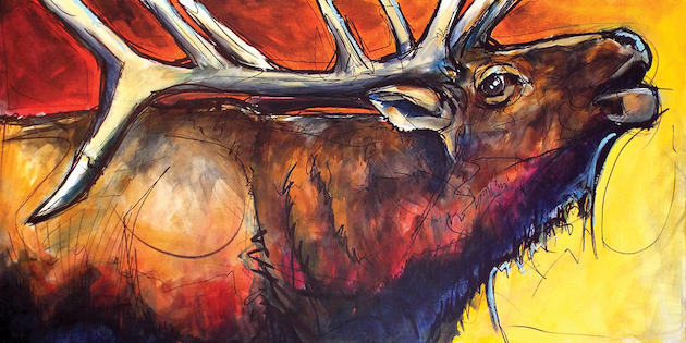 ed anderson Elk Red and Yellow