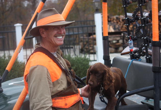 The Webb Farm's Danny Hawks with a cocker.