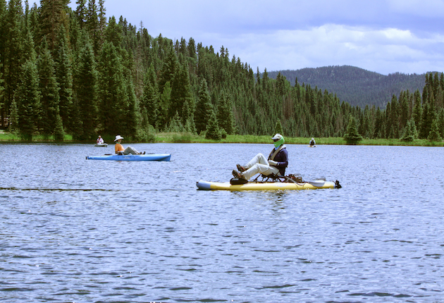 Out and about on the new Hobies on one of Chama's high-country lakes.