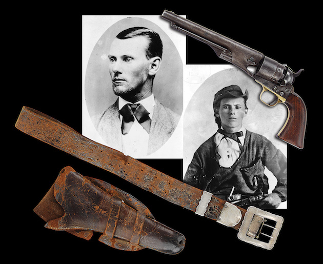 Jesse James’ documented Colt Model 1860 Army percussion revolver, belt and holster sold for $230,000. 