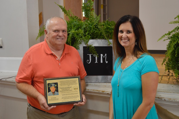 Jim Casada after being inducted into fly fishing hall of fame.