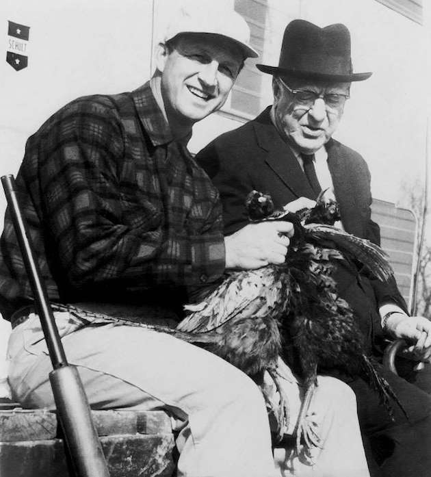 Stan Musial and Branch Rickey after a successful hunt.