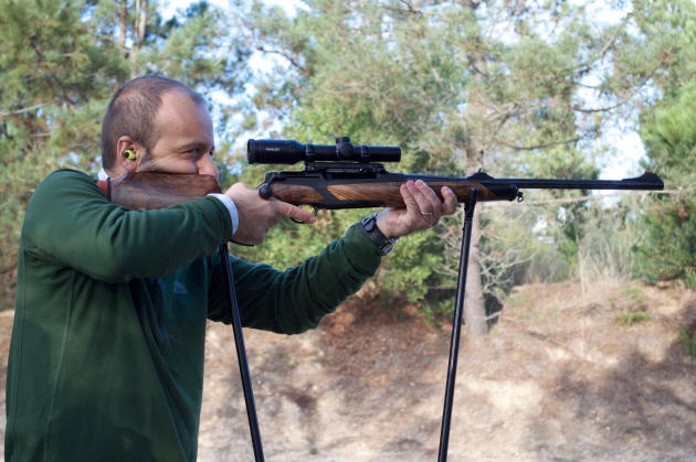 Matteo Brogi, a photojournalist from Italy, practicing off shooting sticks as the day winds down.