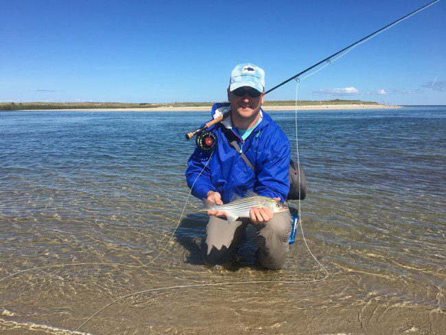 What do you do in between wedding obligations? You catch striped bass, of course.