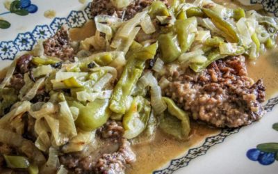 Onion- and Green-Pepper-Smothered Elk Steak