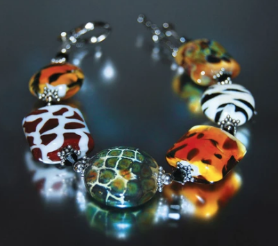 safari glass bead bracelet gift