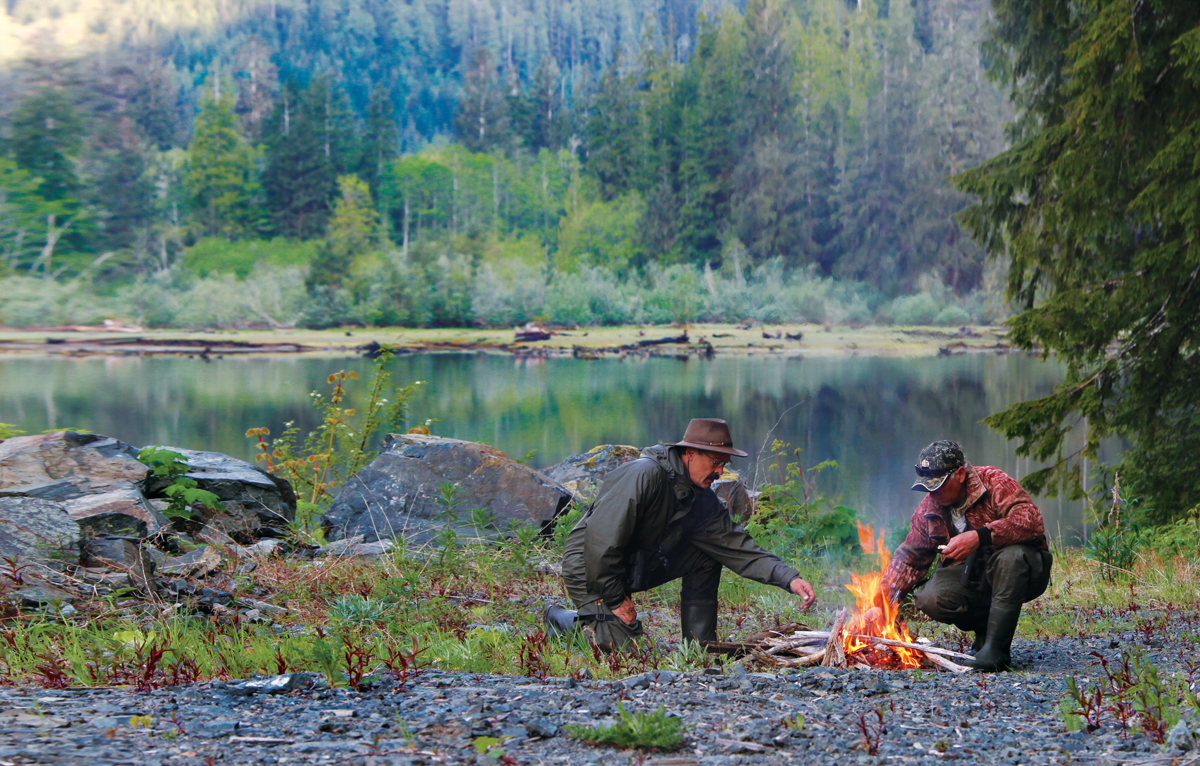 hunters around a fire