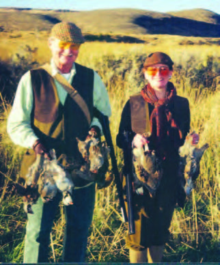 Jack and his wife, Angela, on a prairie bird hunt in Idaho. 