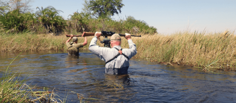 hunters in swamp