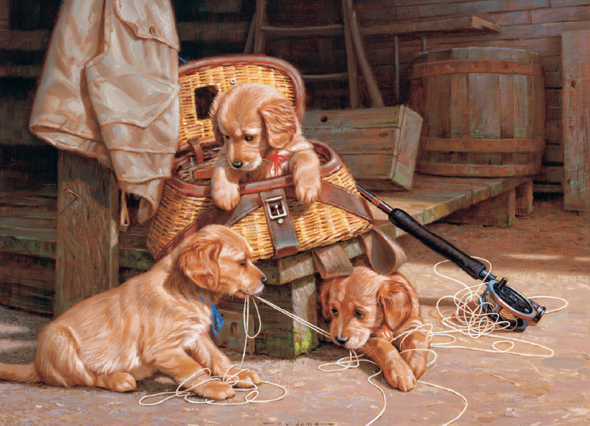 puppy painting dogs