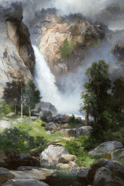 waterfall painting