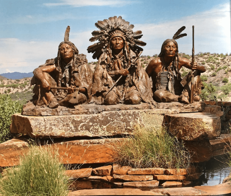 native american bronze statue