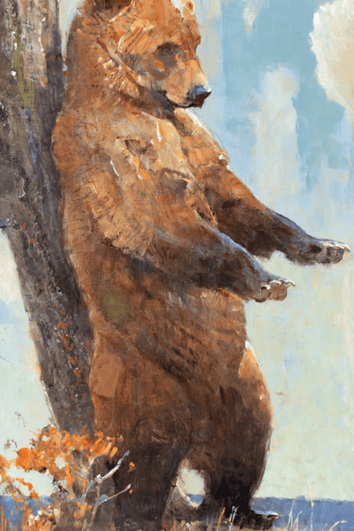 bear on tree painting