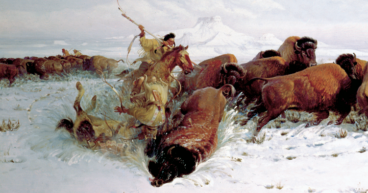 native American painting buffalo