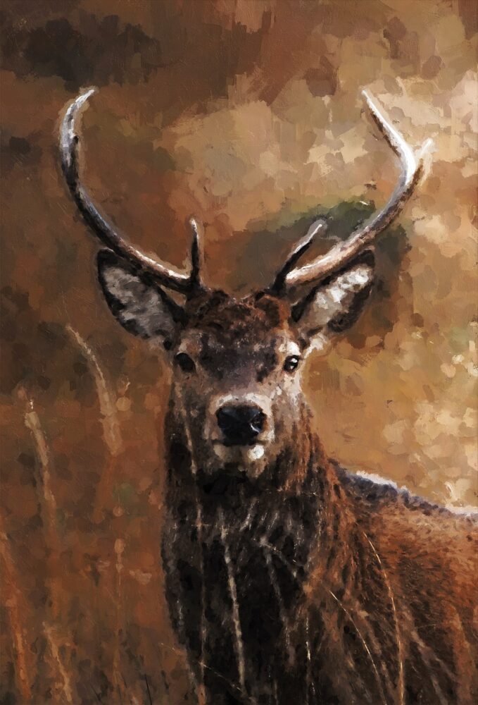 deer buck oil painting