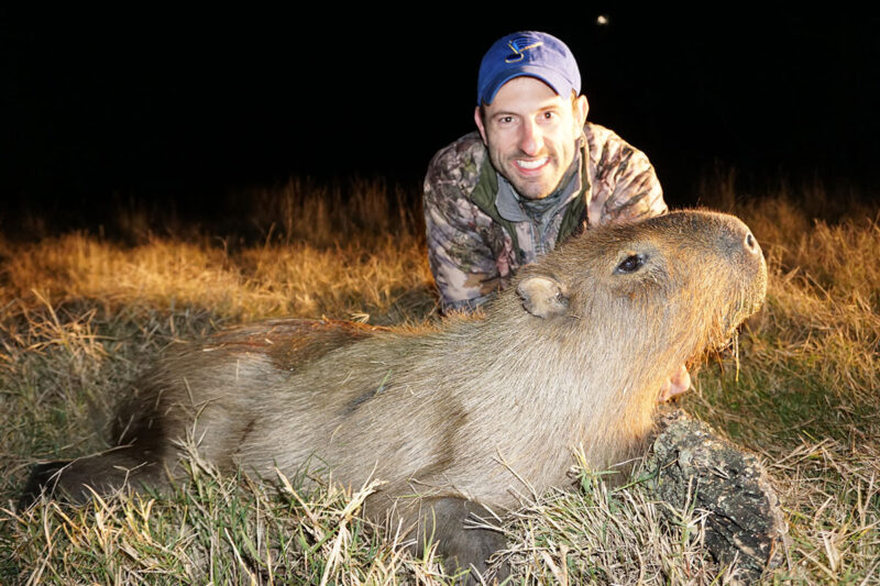 Muckerman with capybara