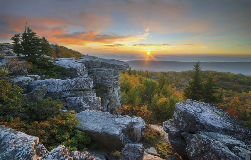 horizon over cliffs