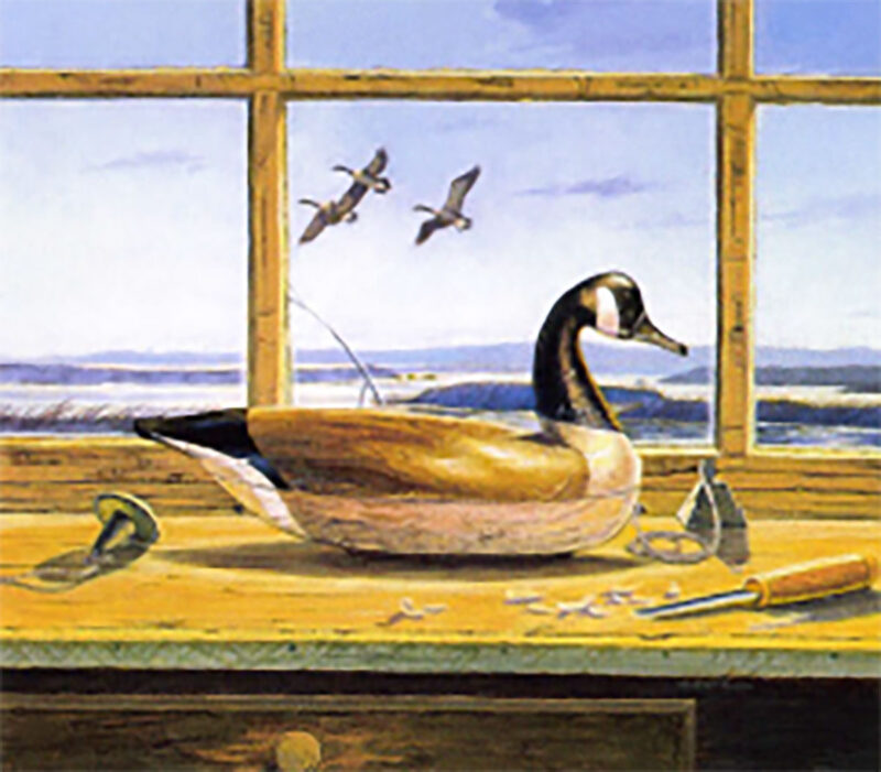 duck decoy by window