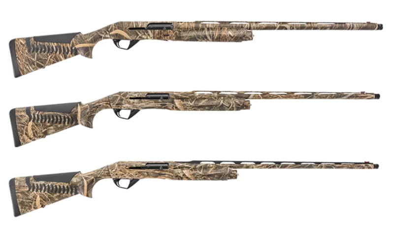 Headlining Benelli's Migration Madness are three Benelli Super Black Eagle 3 shotguns in Realtree Max-7 camo — a 12-gauge, 20-gauge and the exciting new 28-gauge.